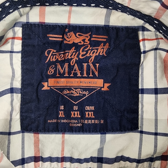 Disney Twenty Eight & Main Street Mens Pearl Snap Long Sleeve Shirt XL Plaid - Picture 2 of 11